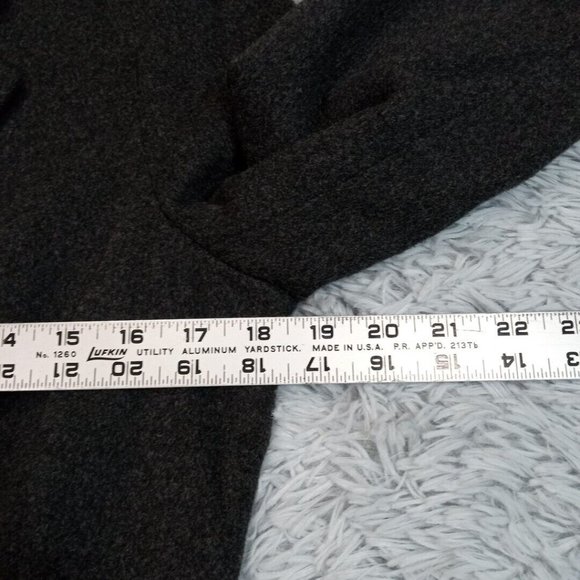 Eddie Bauer ‎ Womens Jacket Gray S Wool Rabbit Hair Coat Faux Pockets Blazer - Picture 8 of 12